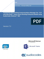 Connecting Cisco Cucm With Teams Direct Routing Enterprise Model Using Mediant SBC Configuration Note