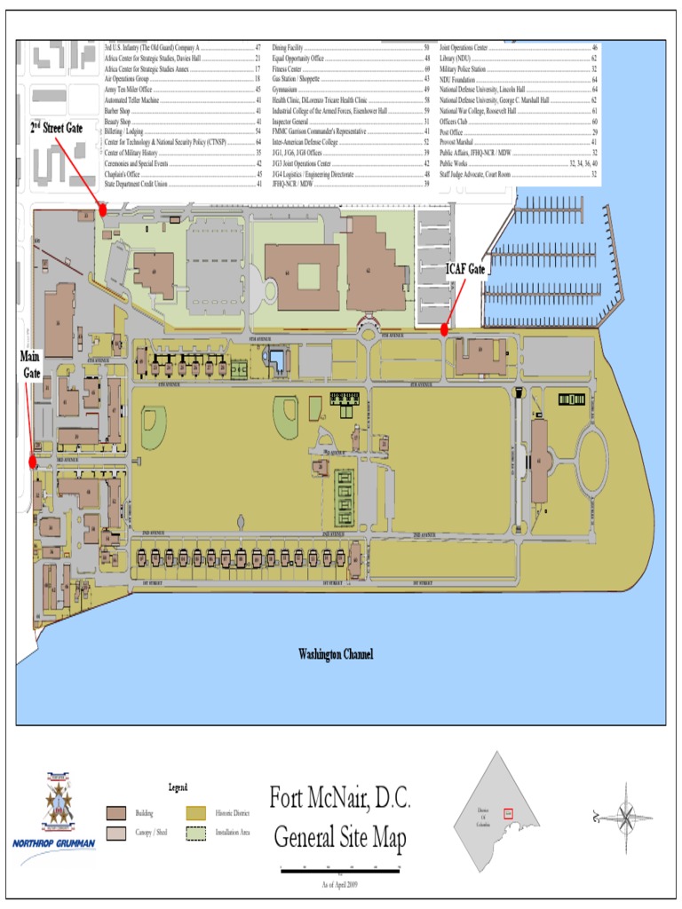 Fort McNair Map | PDF | Military | Military Of The United States