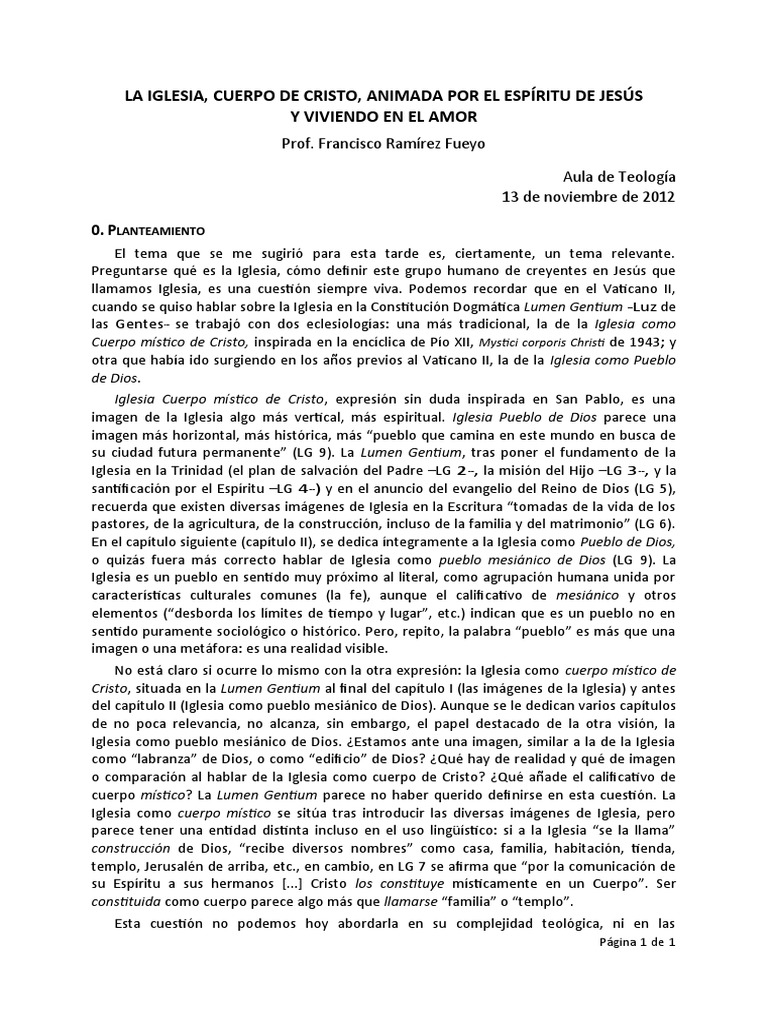 Iglesia como Cuerpo de Cristo y Pueblo | PDF | Cristo (título ...