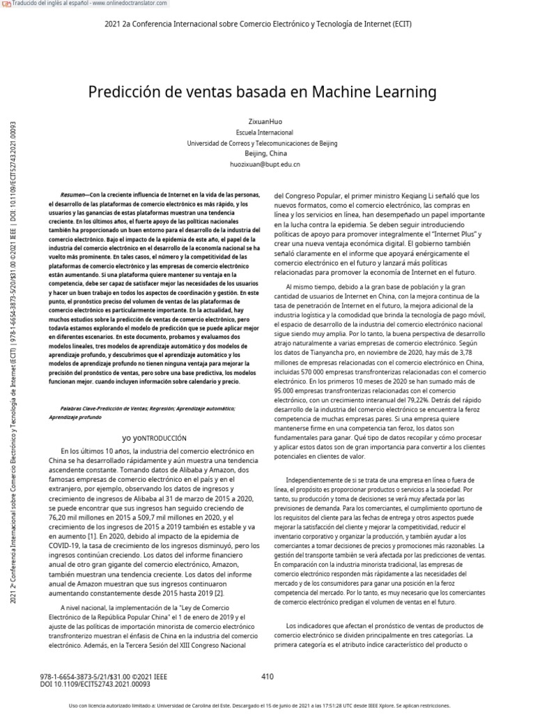 Sales Prediction Based On Machine Learning - En.es | PDF | Comercio ...
