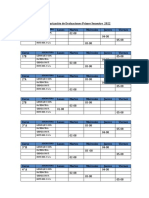 Recalendarización Pruebas Primer Semestre