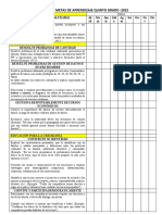 Lista Cotejo Metas de Aprendizaje Quinto Grado