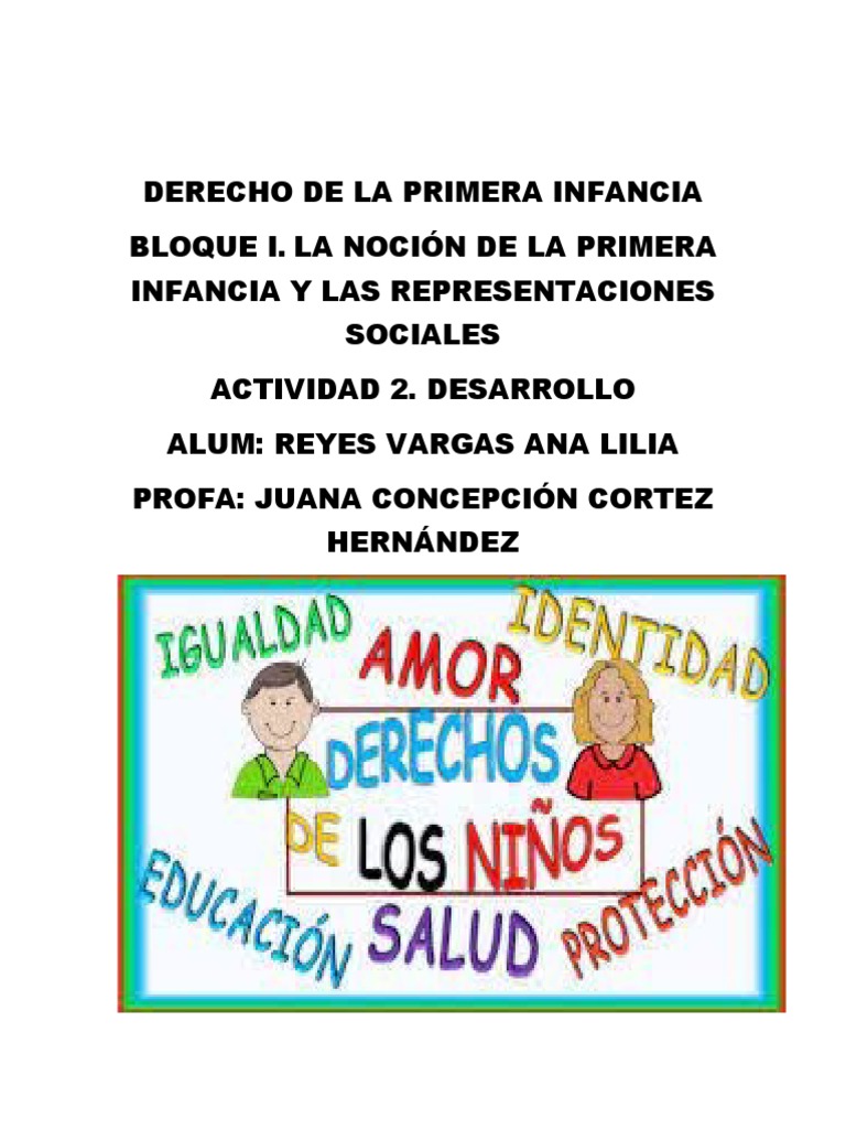 ACTIVIDAD 2 DESARROLLO DERECHO DE LA PRIMERA INFANCIA | PDF