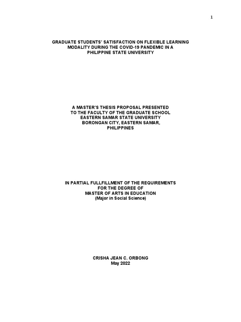 Graduate students satisfaction with flexible learning pdf