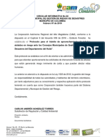 CIRCULAR INFORMATIVA No. 04 de 2019 - Emitido Por La Corporación Autónoma Regional Del Alto Magdalena - CAM