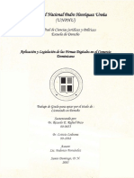 Aplicación y Legislación de Las Firmas Digitales en El Comercio Dominicano - Br. Ricardo E. Rafael Pozo - Br. Leticia Ledesma