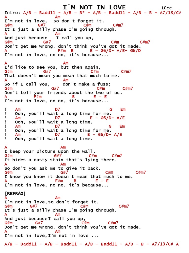10cc - I M Not in Love | PDF
