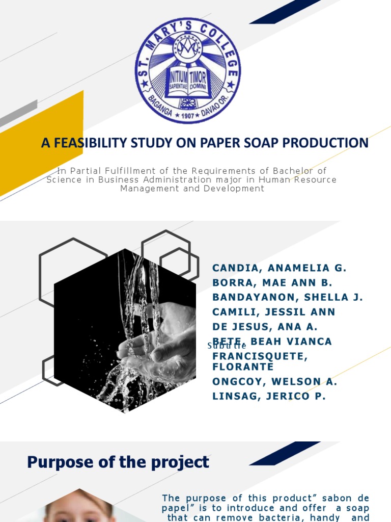 A Feasibility Study On Paper Soap Production PDF Hand Washing Soap
