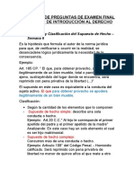 BALOTARIO DE PREGUNTAS DE EXAMEN FINAL DE INTRODUCCIÓN AL DERECHO - UTP - Ciclo 2022-1