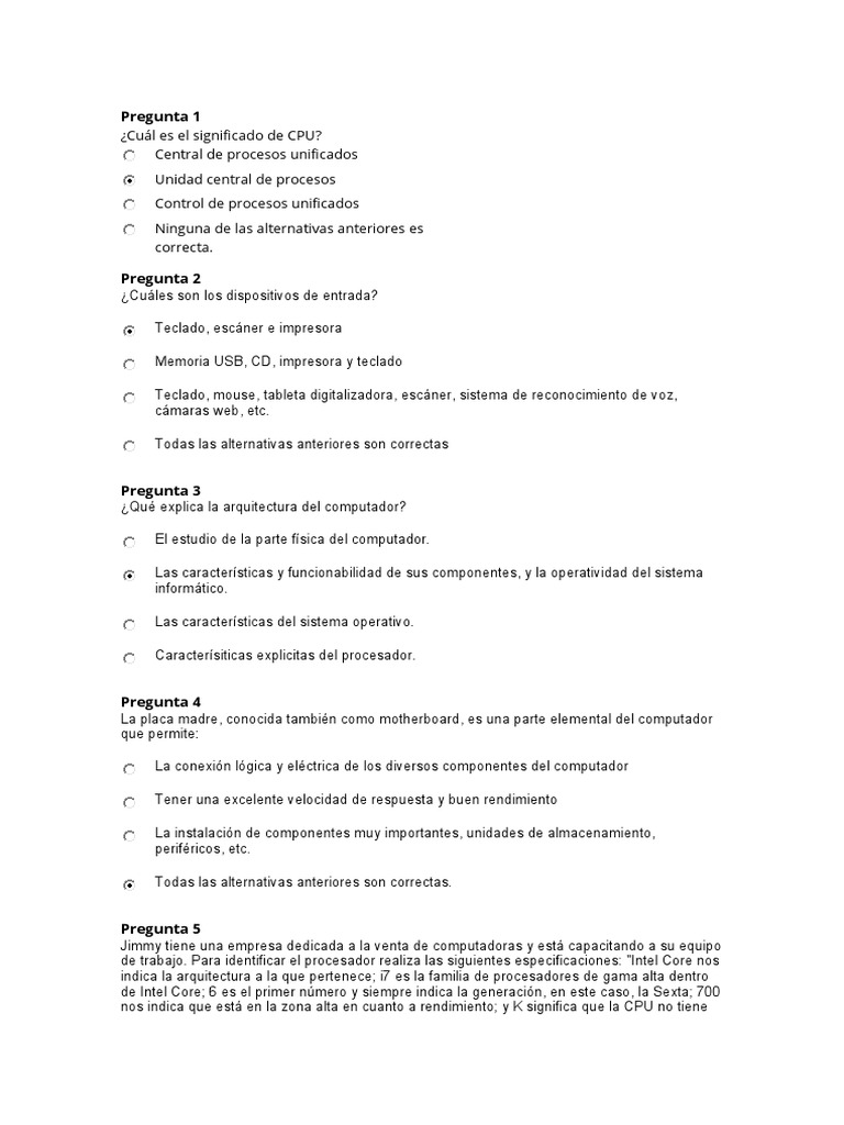 Examen Cisco | PDF | Hardware de la computadora | Microprocesador
