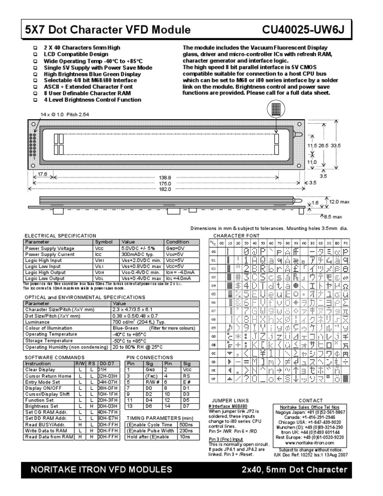 CU40025-UW6J LCD | PDF | Power Supply | Digital Electronics