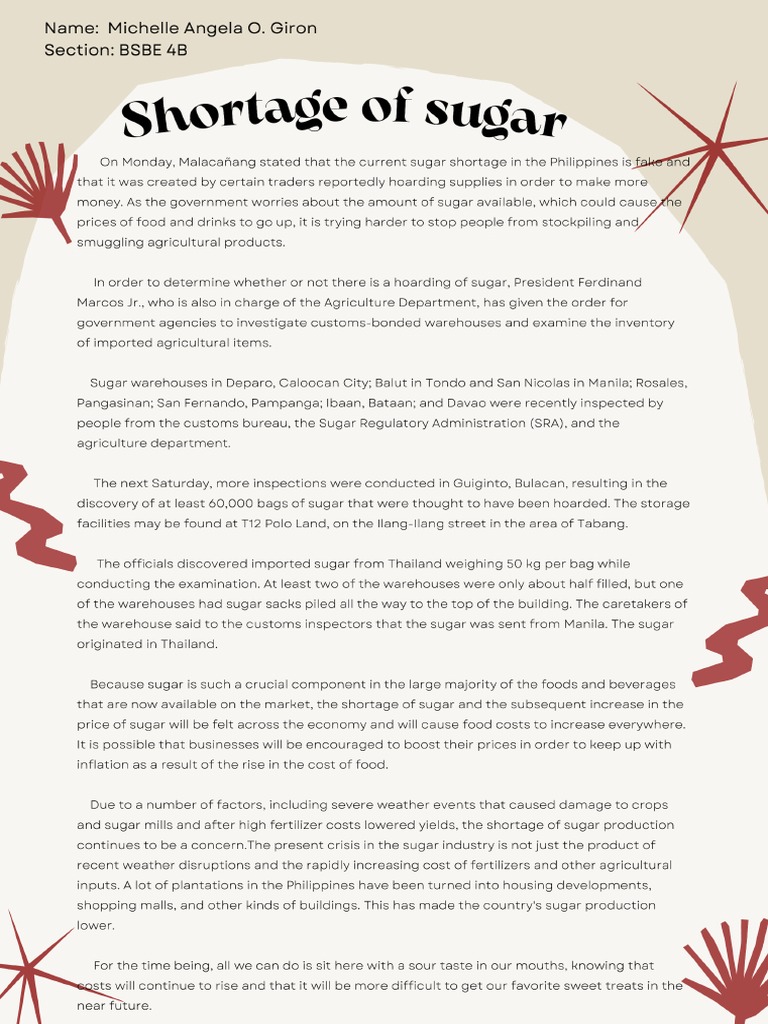 Sugar Shortage PDF