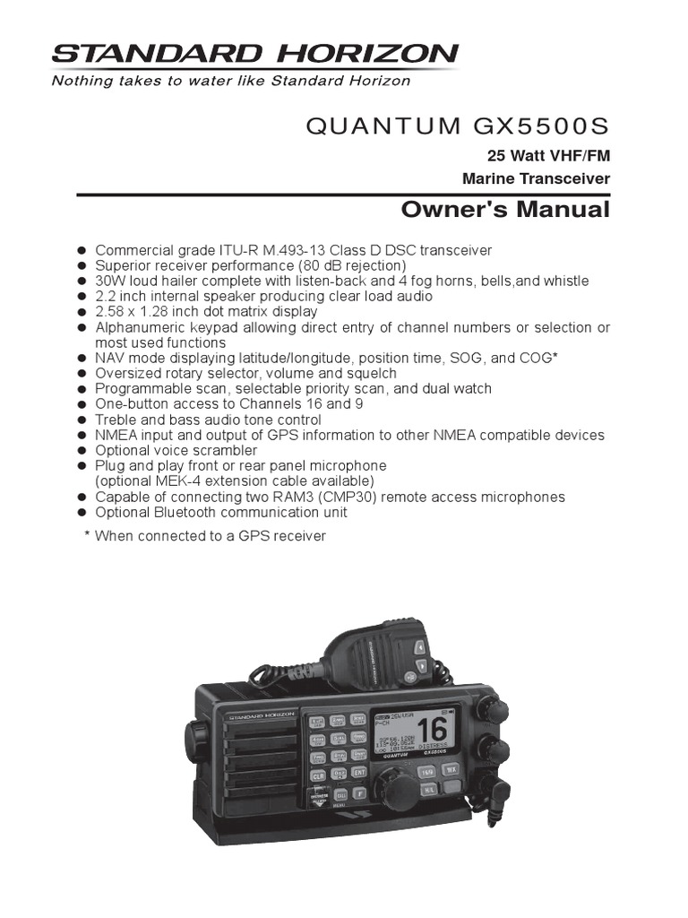 GX5500S Owners Manual | PDF | Antenna (Radio) | Very High Frequency