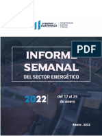 Informe Semanal Del Sector Energético Del 17 Al 23 de Enero 2022