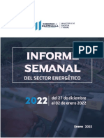 Informe Semanal Del Sector Energético Del 27 de Diciembre Al 02 de Enero 2022