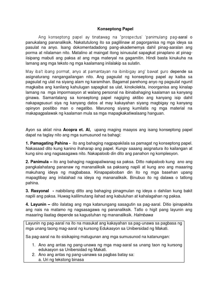 Konseptong Papel | PDF