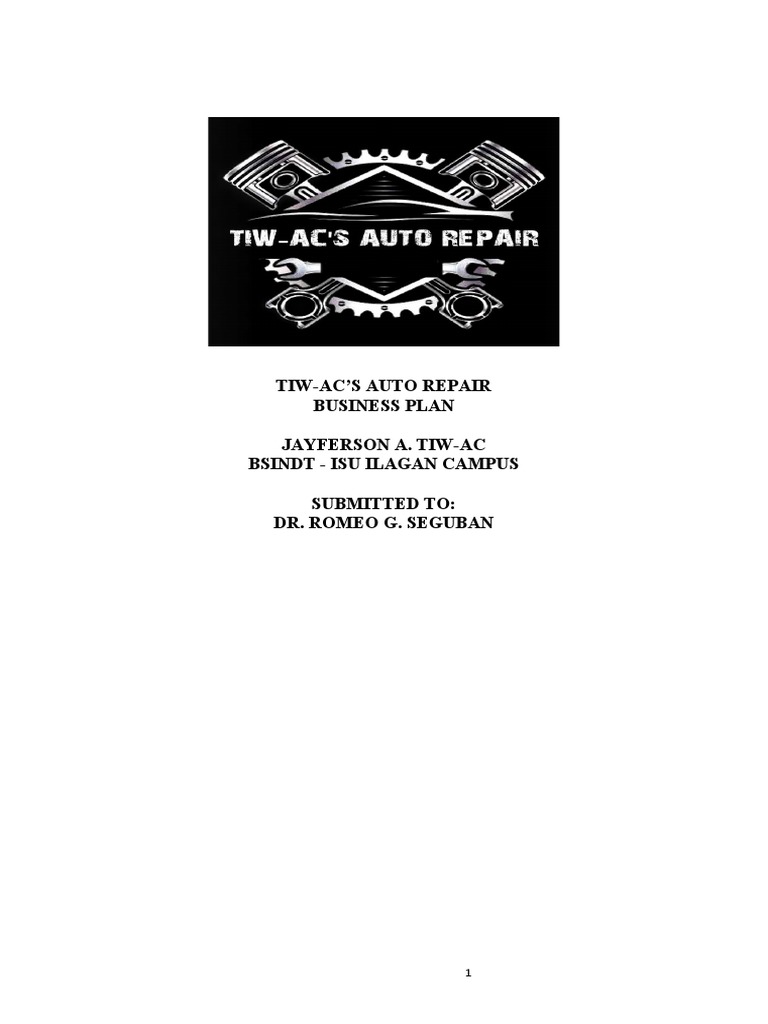 Business Plan Pdf Car Advertising