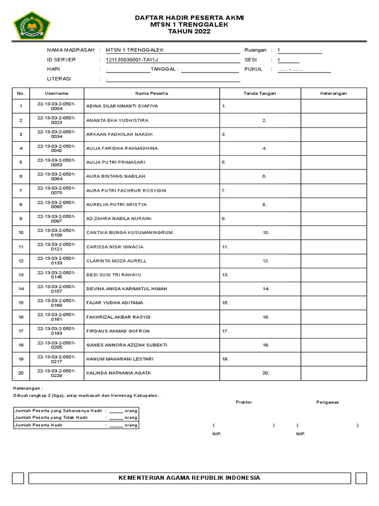 Absen Siswa 1 | PDF