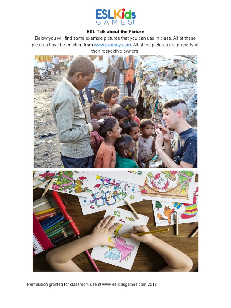 ESL Classroom Picture Activities | PDF