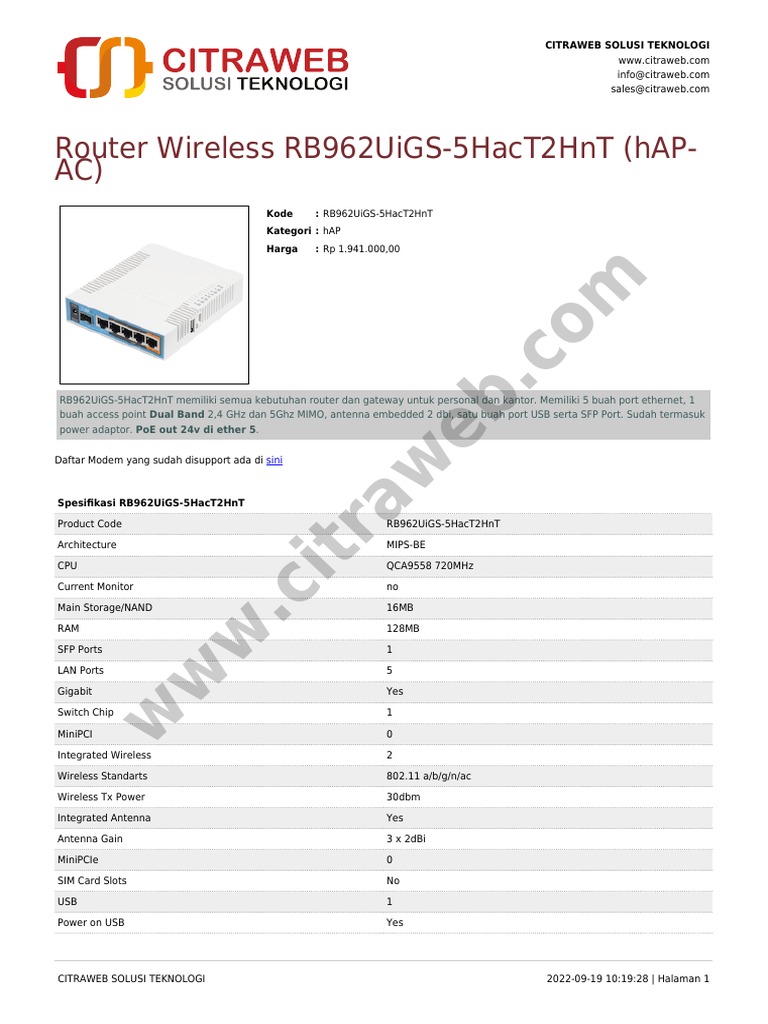 Brosur RB962UiGS 5HacT2HnT - 20220919 | PDF