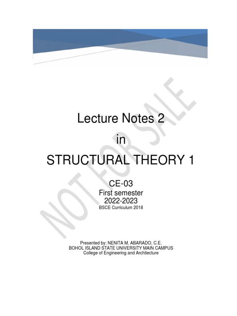 Lecture notes 2 structural theory pdf structural load framing