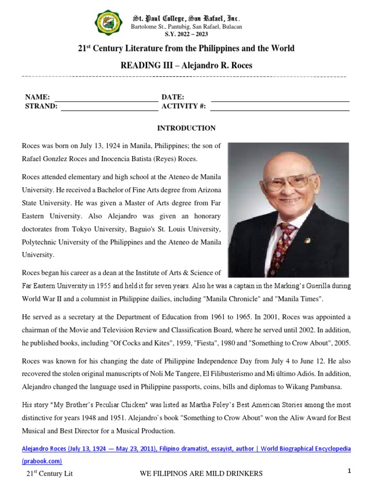 Alejandro Roces on Filipino Drinking Culture | PDF