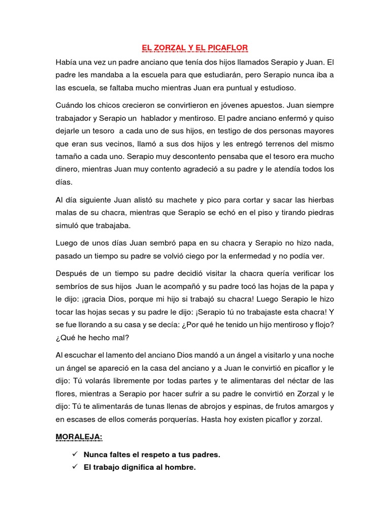 El Zorzal y El Picaflor PDF