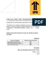 Gestión base datos agroindustria