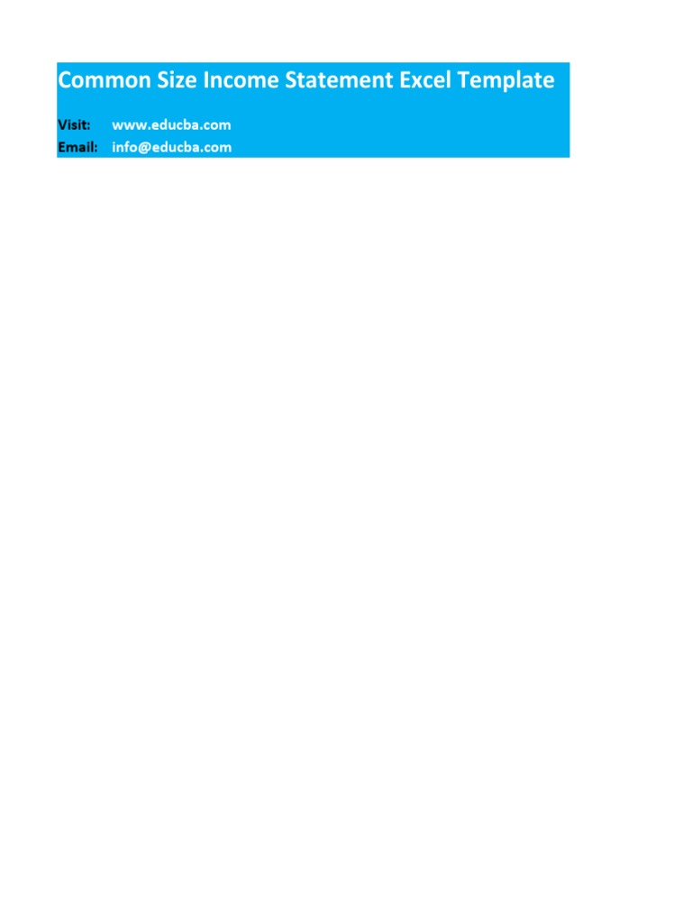 Common Size Income Statement Template | PDF | Income Statement | Revenue