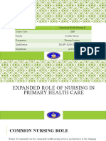 Lecture 1, Expended Role of Nurse