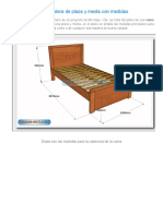 Camas de Madera - Plano Con Medidas de Una Plaza y Media - Web Del Bricolaje Diseño Diy