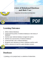 L1 - Overview of Relational Database and Their Uses