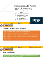 Pertemuan Ke 6.1-Komputasi Matriks Dengan Numpy