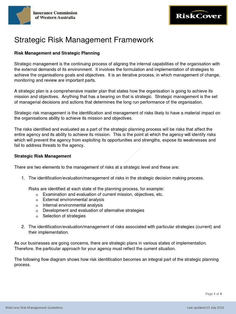 Strategic Risk Management Guidelines | PDF | Risk | Strategic Planning