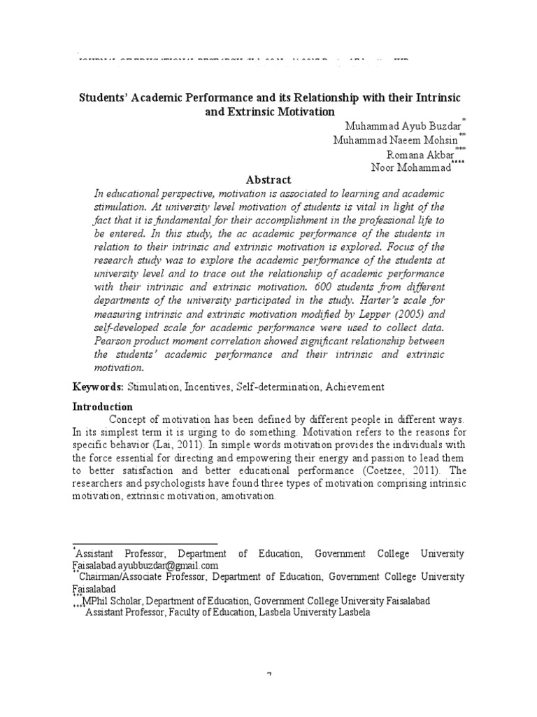 5 Students Acadeic Performance | PDF | Motivational | Motivation