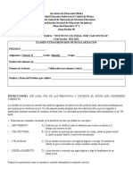 Examen de regularización de Ciencias II con preguntas sobre movimiento, materia, calor y energía