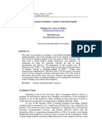 Analysis of Students' Anxiety in Speaking English