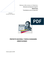 República Bolivariana de Venezuela: Proyecto Nacional y Nueva Ciudadanía