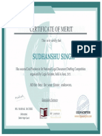Certificate Of Merit