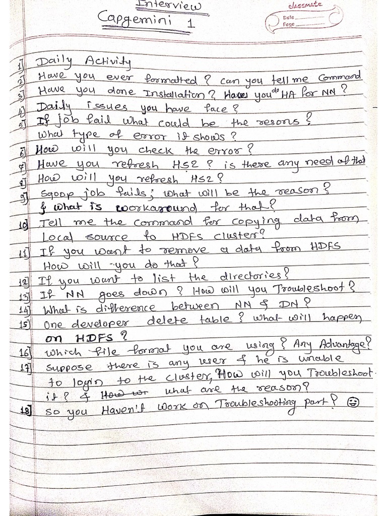 Capgemini L1 Interview Questions PDF