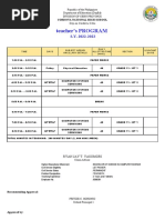 Class Program & Teachers Program 2022-2023