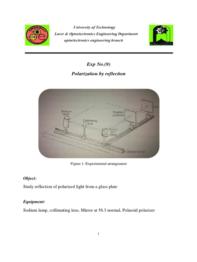 Polarization by Reflection Experiment | PDF | Reflection (Physics ...