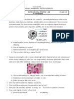 Biology worksheet on cell organelles