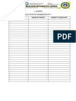 7-Edison Election of Homeroom Pta: Name of Student Name of Parent Parent'S Signature