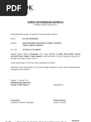 Surat Keterangan Domisili