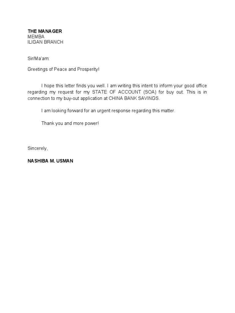 Request for soa pdf