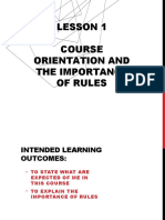 Lesson 1 & 2 - Intro. Rules - Moral & Non-Moral