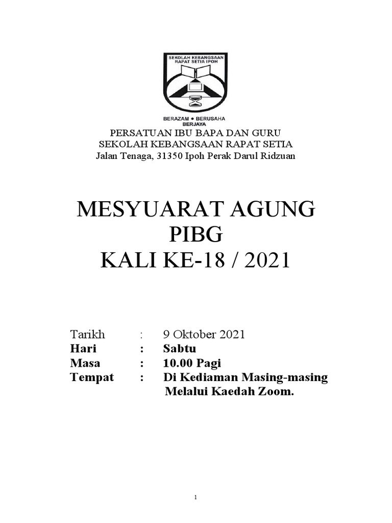 Buku Laporan Pibg 2021 Pdf