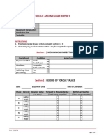 Torque and Meggar Report