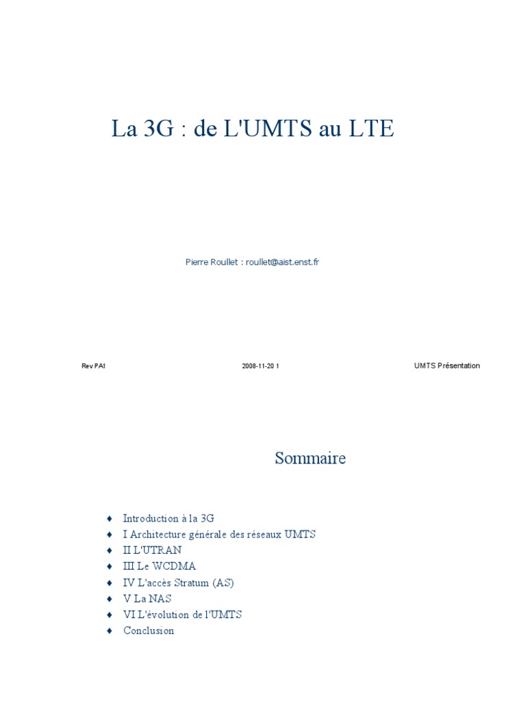 Umts 1 Pdf Gsm Lte Télécommunication